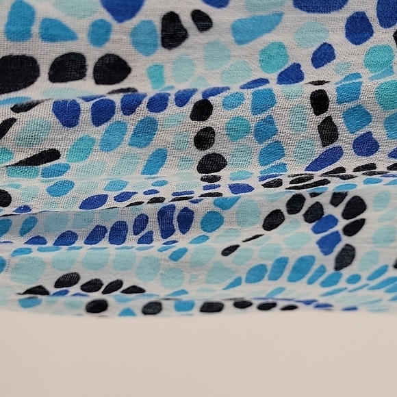 Talbots Womens Vibrant Blue Print Pants 100% Cotton With Adjustable Strap Sz M - Picture 7 of 10